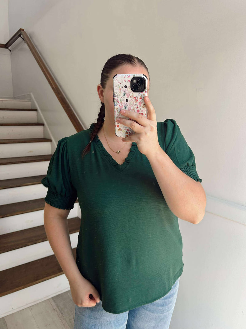 Jodiful- Hunter Green Blouse