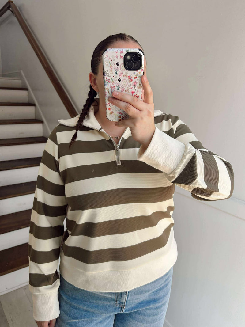 Jodiful- Olive Mix half zip