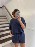Zenana Navy Ribbed Set