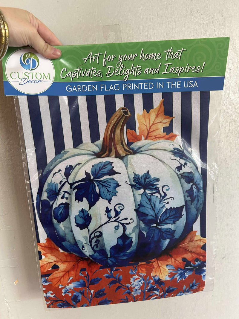 Custom Decor- Chinooiserie Pumpkin garden flag