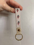 Mary Square- Cottage striped key fob
