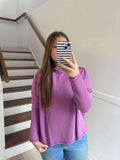 Zenana- plum ribbed long sleeve tee