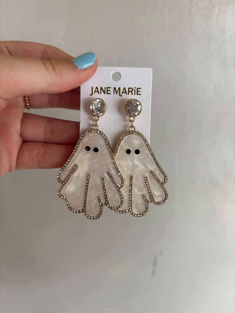 Jane Marie Ghost with Clear Crystal Post & Accents