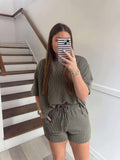 Zenana- Dark olive ribbed set