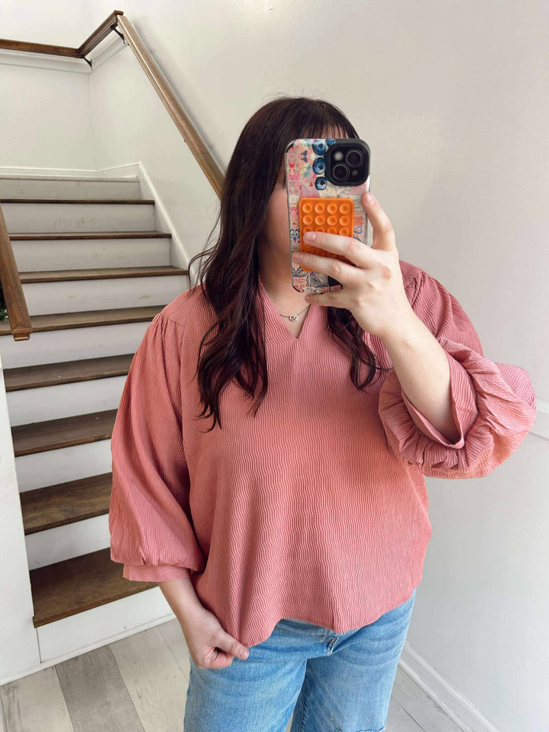 Umgee- Dusty Pink Blouse
