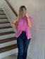 Zenana Bright Mauve Oversized  TOP WITH POCKET