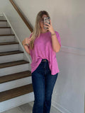 Zenana Bright Mauve Oversized  TOP WITH POCKET