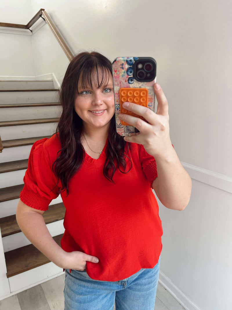 Jodiful- Tomato Red Blouse