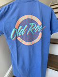 Old Row Circle Logo Tee Blue/Coral