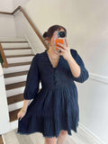 Umgee Denim V neck tiered Dress