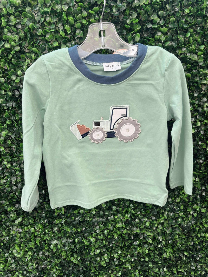 Honeydew Blue excavator applique top