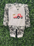 Honeydew Camouflage farm tractor applique pants set