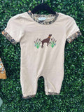 Honeydew Camouflage hound embroidery romper