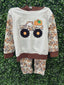 Honeydew Camouflage truck pumpkin applique stripe hoodie set