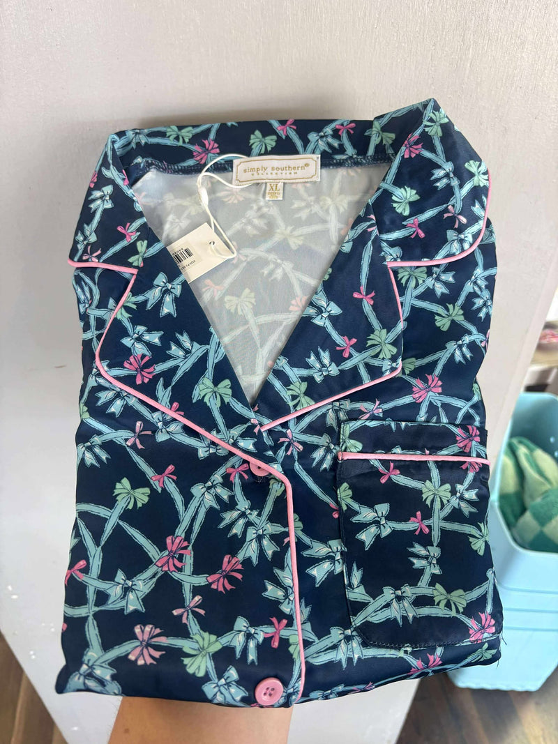 Simply Southern- Short Sleeve Ribbon and bows pj set