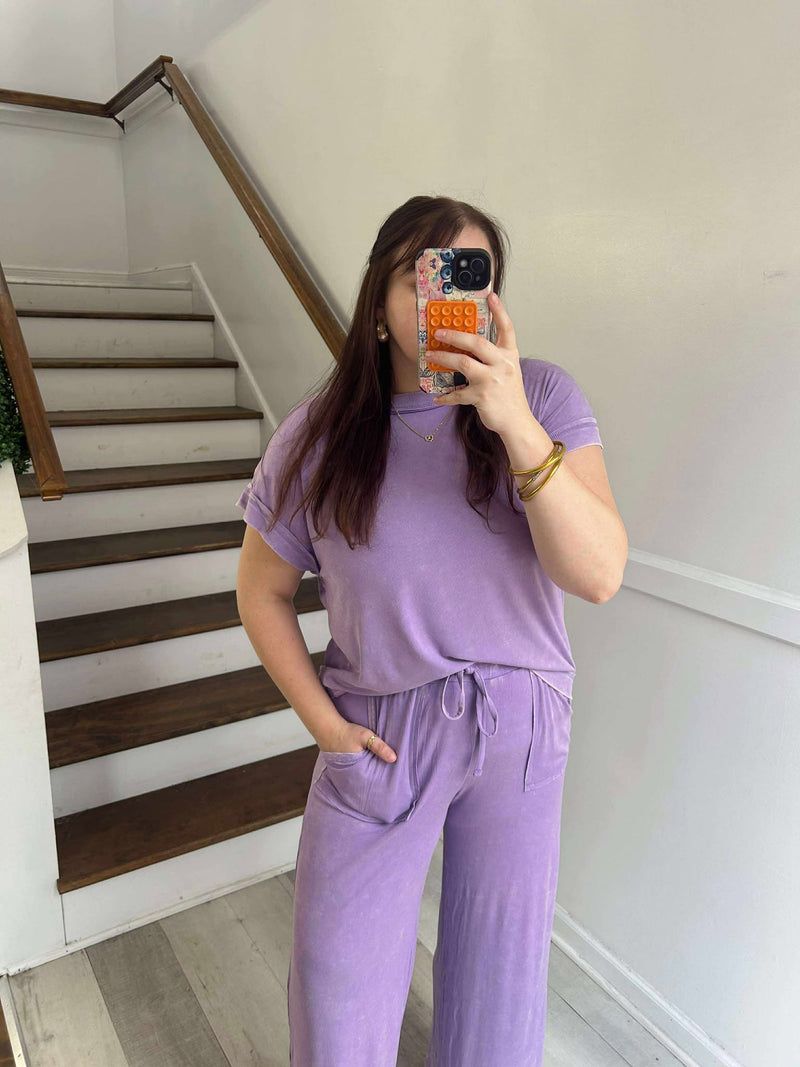 Zenana Lavender Ribbed Set