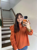 MUDPIE KELLER RUFFLE TOP ORANGE