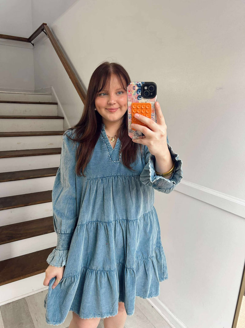 Simply Southern- Blue cord dress