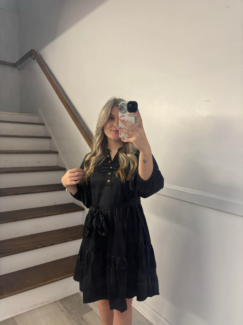 Mary Square Talia Jet Black Dress