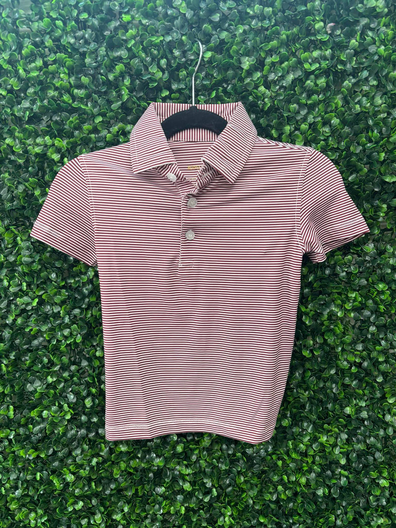 Meripex Toddler Maroon/White Stripped Polo