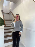 Camille & co- Grey trim sweater