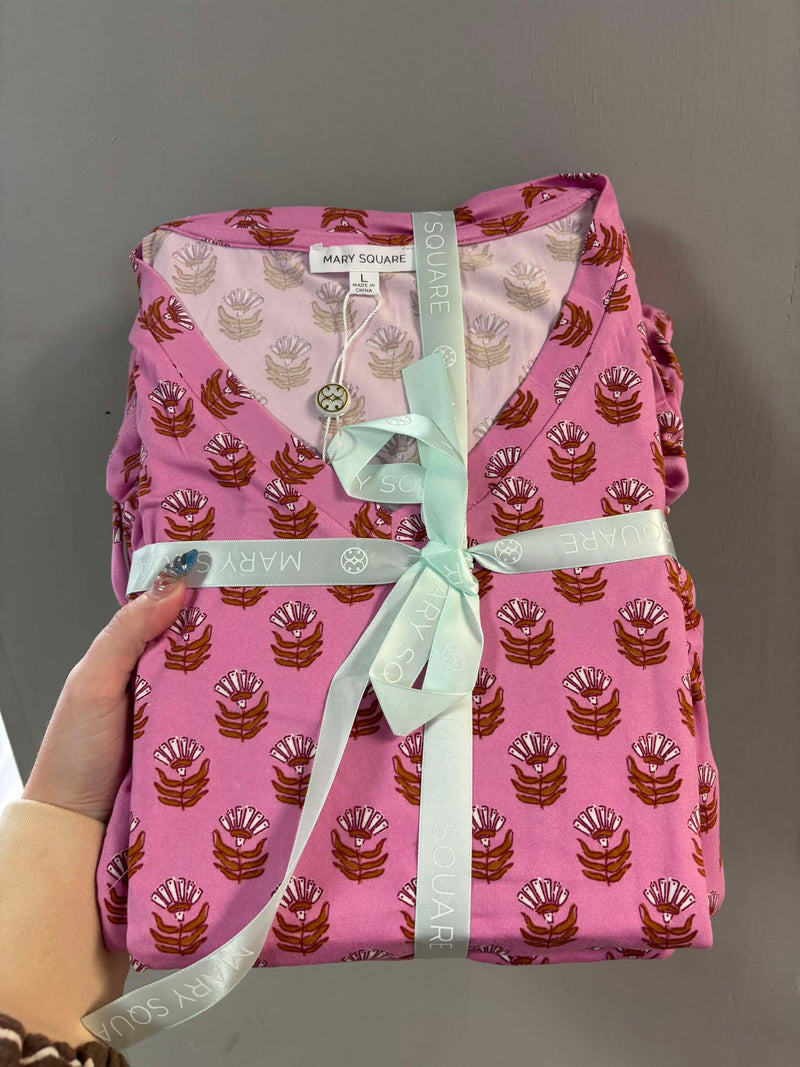 mary square Alli Floral Foulard Pink pant set