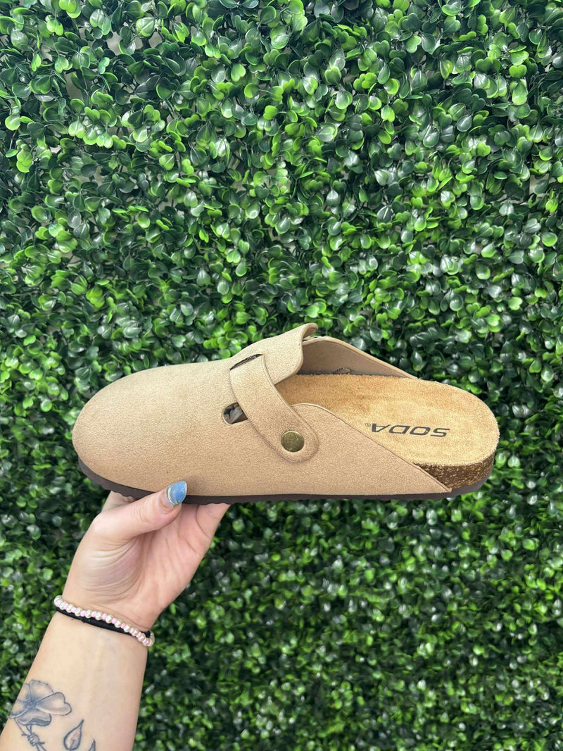 SODA- Clog Sandal with Buckle Detail