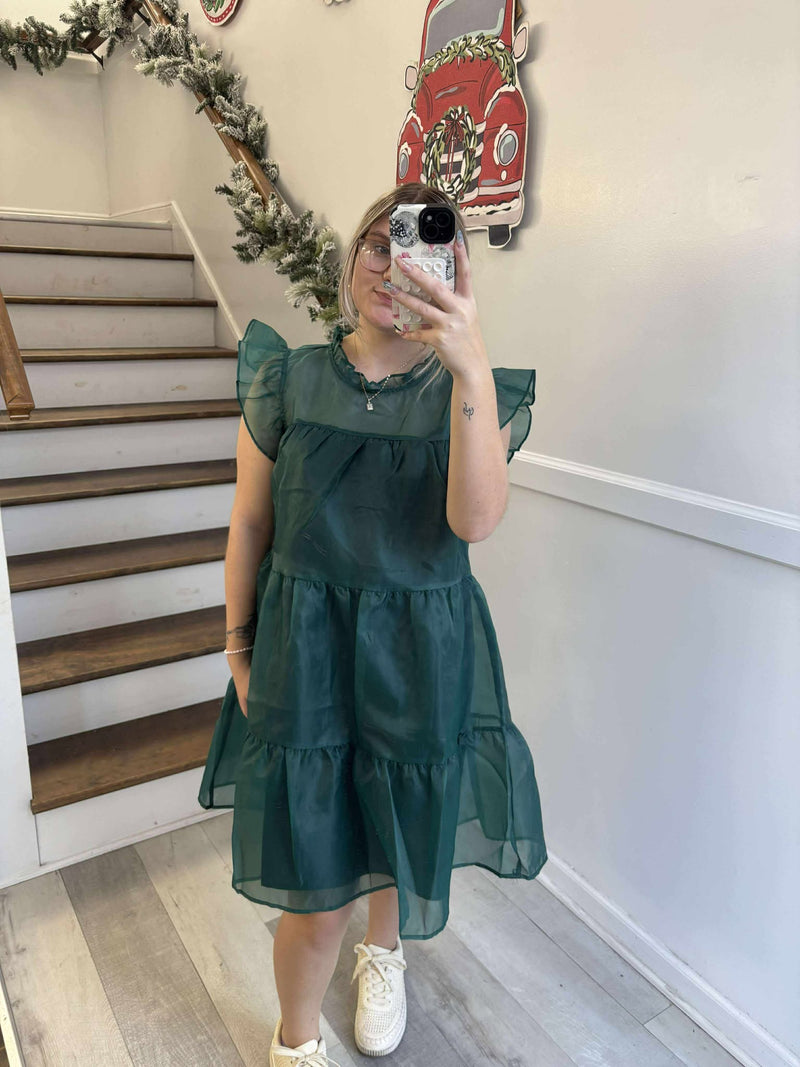 MUDPIE- Jane Holiday green dress