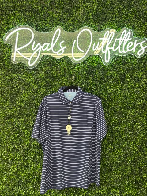 Simply Southern - Micro Stripe Polo - Navy Blue, Royal Blue/White