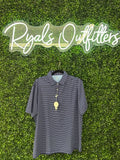 Simply Southern - Micro Stripe Polo - Navy Blue, Royal Blue/White