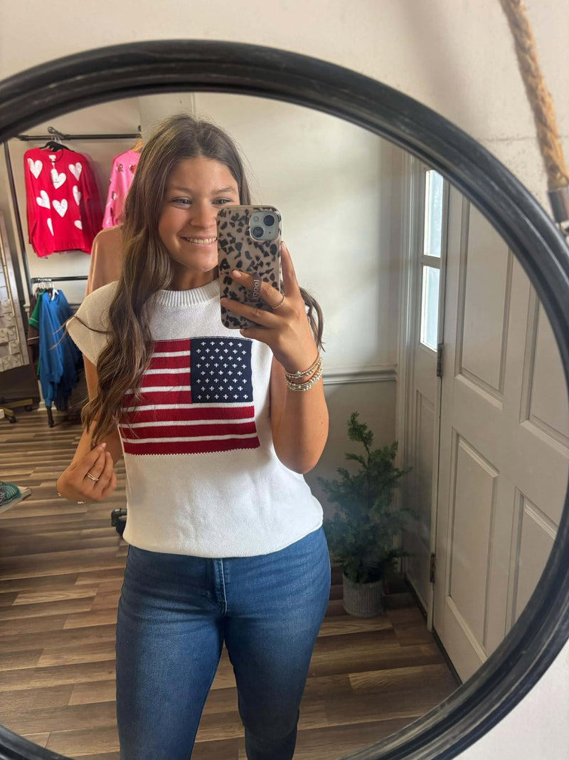 Simply Southern - American Flag Tank Sweater