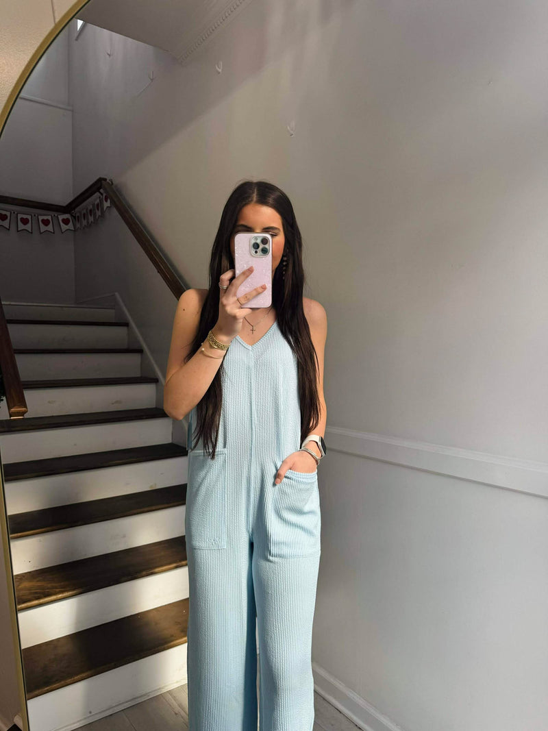 Simply Southern - Blue Tidal Ribbed Jumpsuit