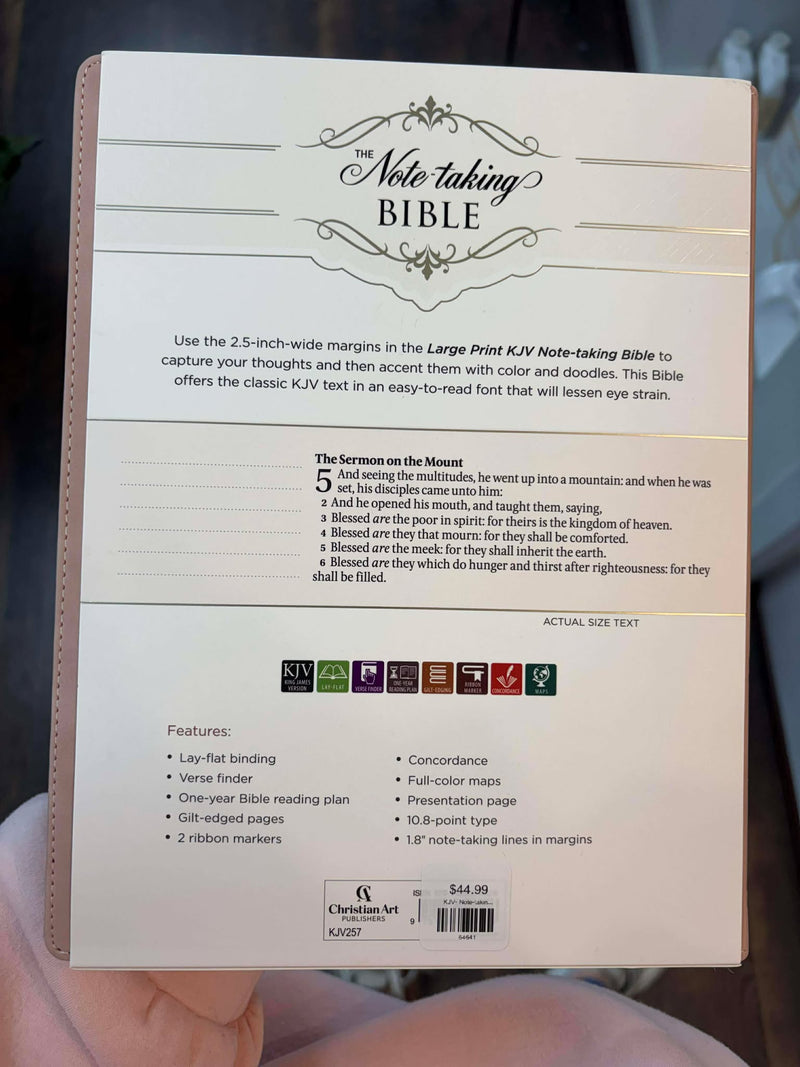 Christian Arts Gifts - KJV Note-Taking Leather Floral Bible