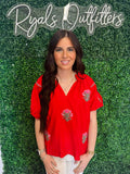 Umgee- Cherry Red Blouse