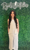 Umgee - Oatmeal Sleeveless Button Down Top