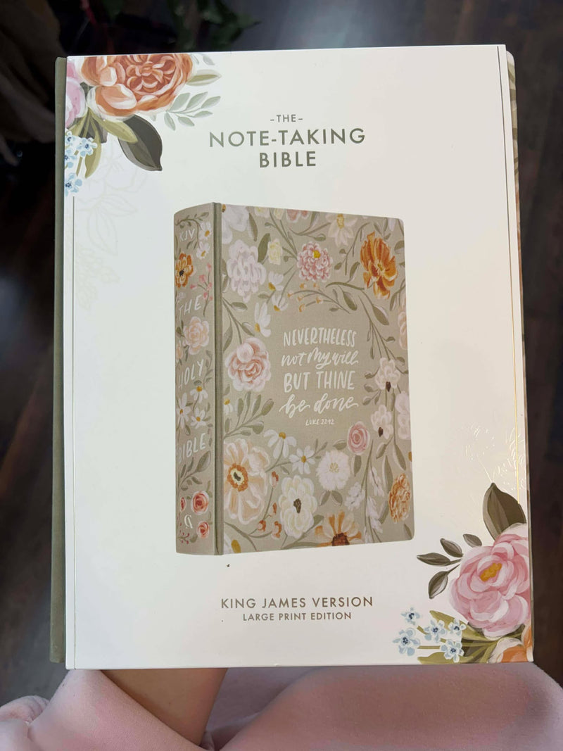 Christan Arts Gifts - KJV Note- Taking Green Floral Bible
