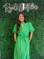 Entro- Green Drees Tie Dress