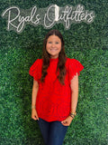 Jodifl- Red Lace top