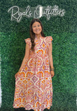 Umgee- Pink and Orange Mix Dress