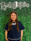 Jodfil- Navy Top with White Flower Collar