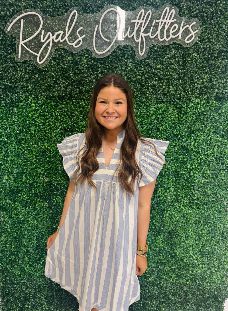 Umgee - Blue and White Striped Dress