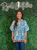 Jodifl- Blue and White Blouse
