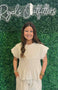 Umgee- Oatmeal Sleeve Smocked Top