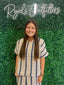 Camile & Co - Navy and Beige Striped Top