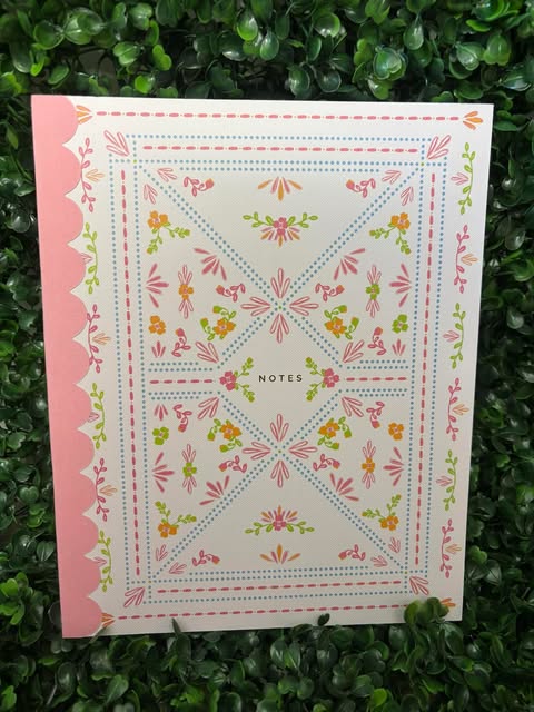 Mary Square - Floral Stitch - Scallop Notebook