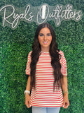 Entro- Red and White Striped Sweater