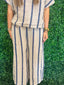 Camile & Co - Navy and Beige Striped Pants