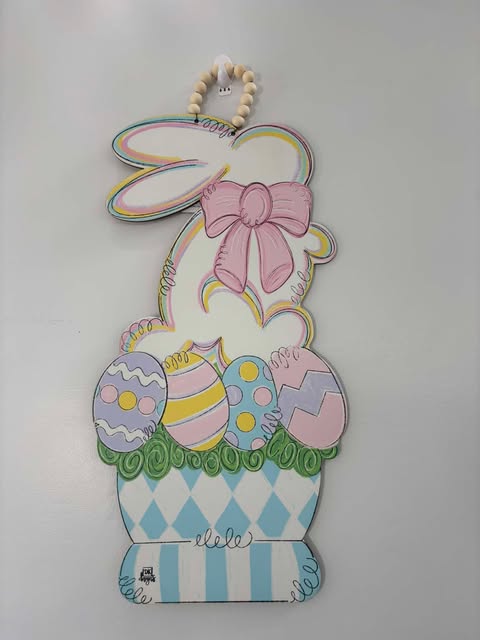 DK Designs - Bunny Topiary Door Hanger