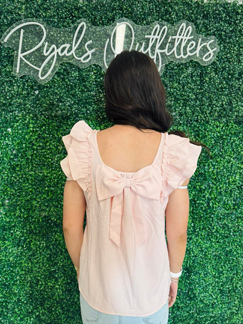 Simply Southern - Pink Top With Bow On The Back