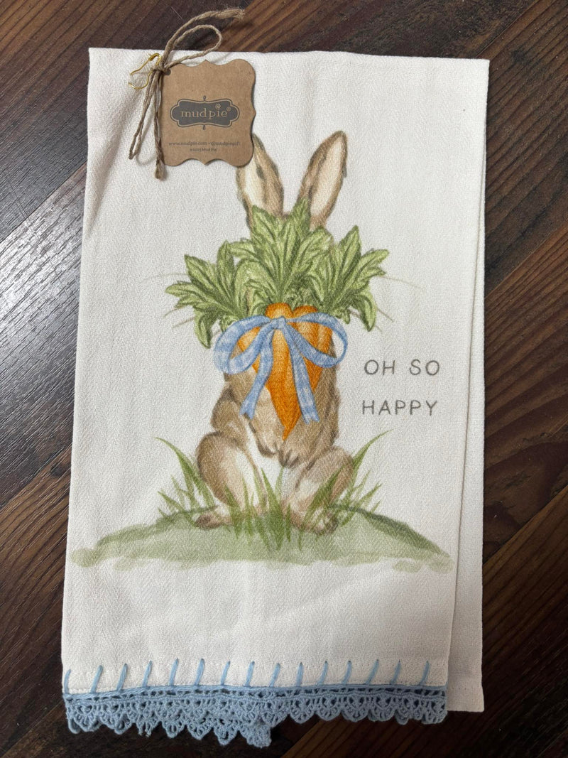 Mudpie - Oh So Happy Printed Towel
